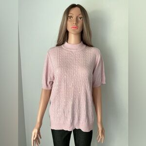 Alia Light Pink Textured Women's Blouse Sz XL